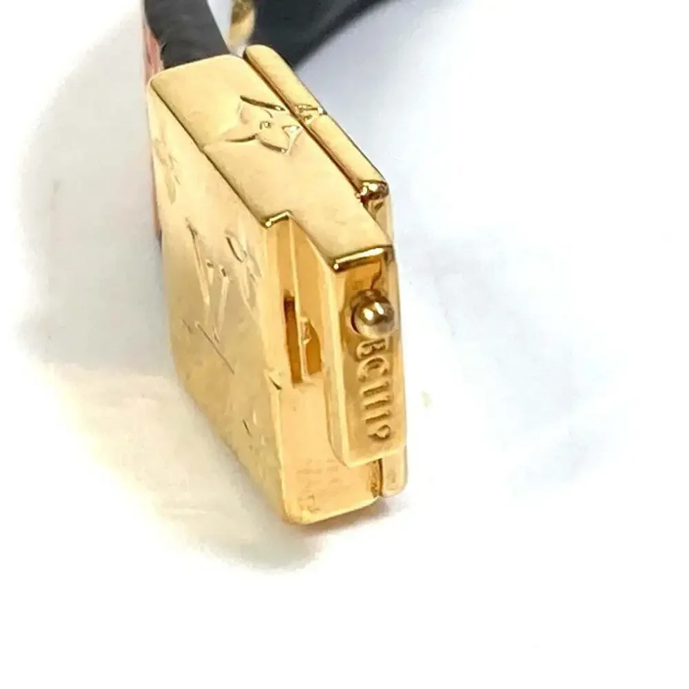 LOUIS VUITTON Black Monogram Canvas Charm Bracelet